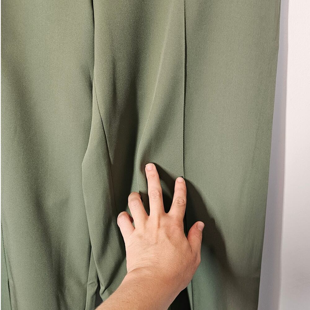Nanette Lepore Prairie Sage Green Wide‎ Leg Cropped Pants Inseam 25" Size Medium - Picture 8 of 10